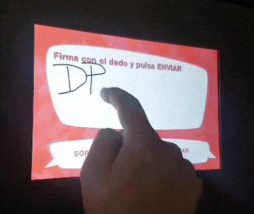 Vídeo de firma en pantalla