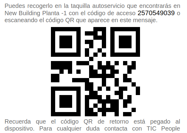 Código QR de ejemplo de recogida