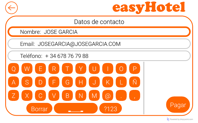 Introducción de datos del huésped