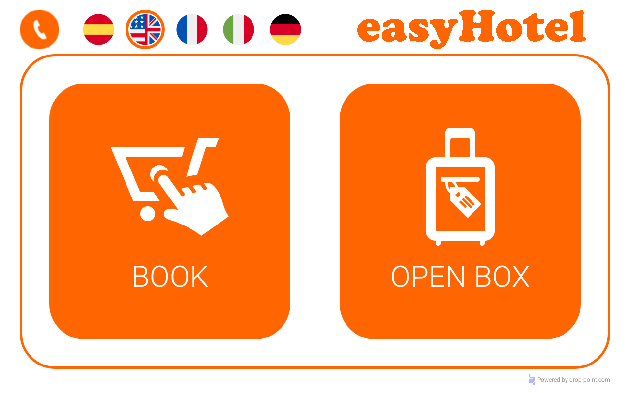 Interfaz de pantalla smartlocker easyHotel