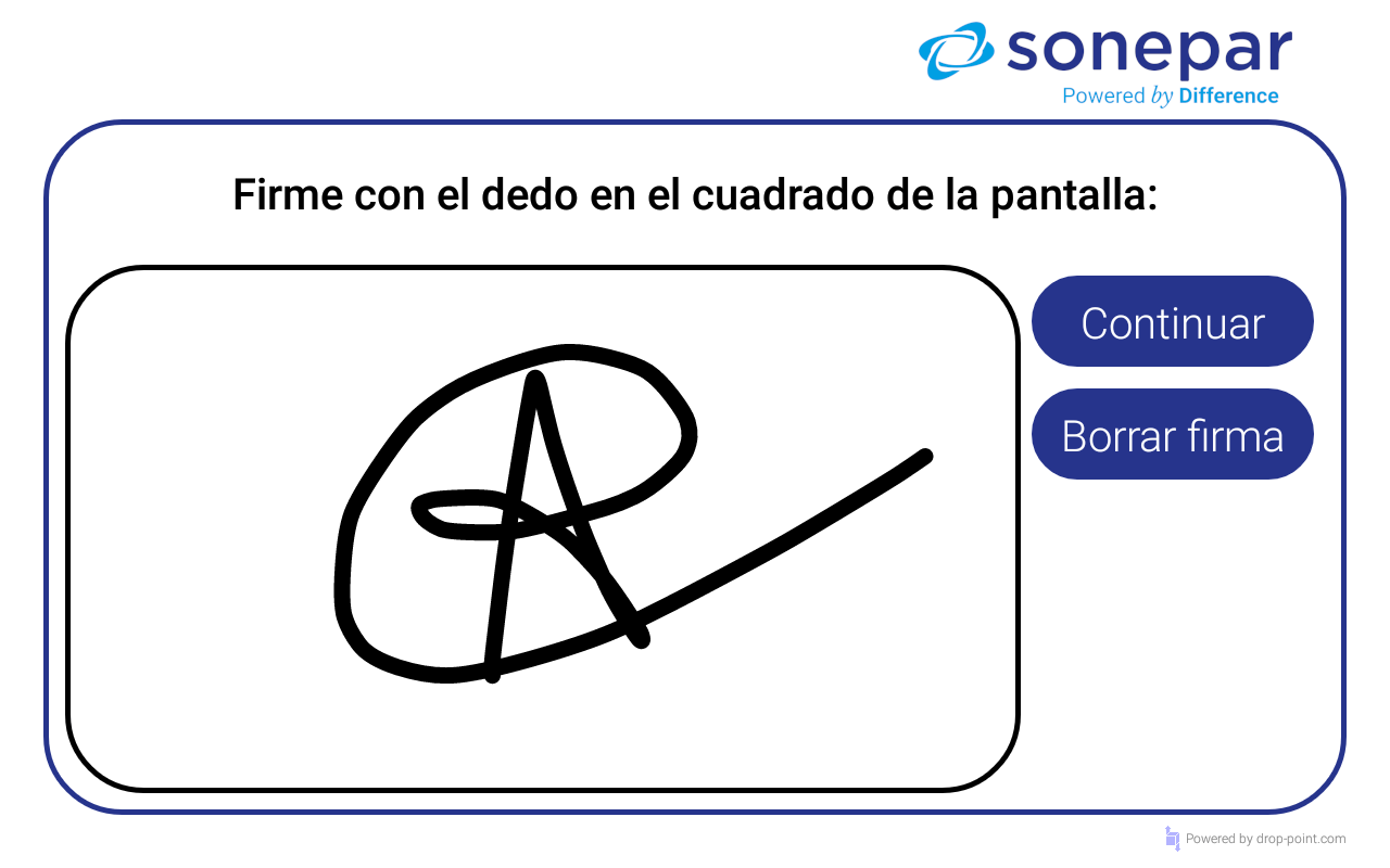 Firma en pantalla de smartlocker