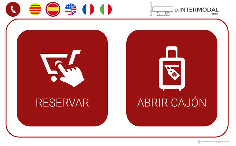 Interfaz de pantalla consigna inteligente La Intermodal Palma de Mallorca