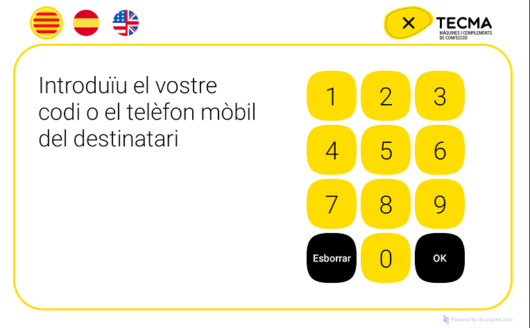 Interfaz pantalla de taquilla inteligente TECMA